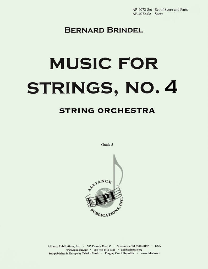 Music For Strings, No. 4 - Stg Orch - Set